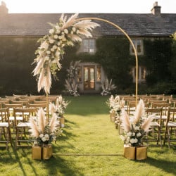 Arche de mariage en métal doré 220 x 120 cm avec lestage et fixation