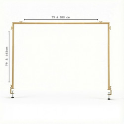 Arche de table extensible métal doré réglable 79 à 280 cm