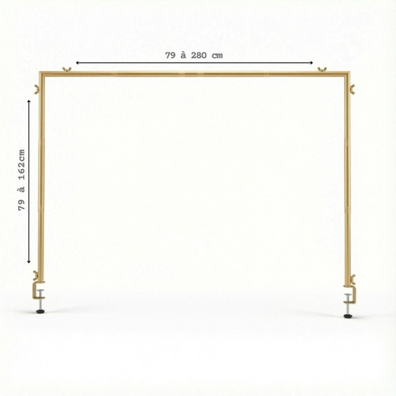 Arche de table extensible métal doré réglable 79 à 280 cm