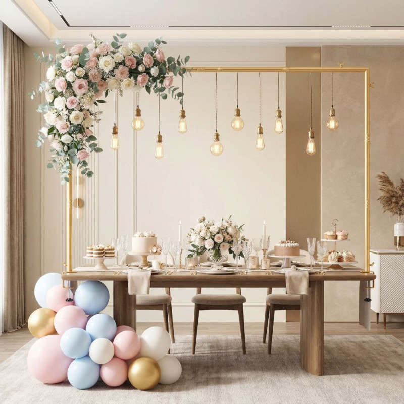 Arche de table extensible métal doré réglable 79 à 280 cm