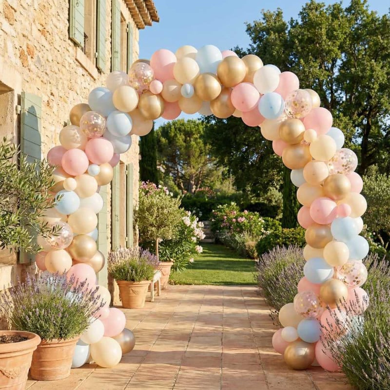 Kit arche à ballons 270 x 300 cm 87 pièces - set complet avec 2 supports de tabl