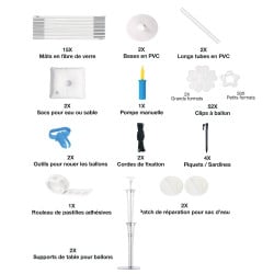 Kit arche à ballons 270 x 300 cm 87 pièces - set complet avec 2 supports de tabl