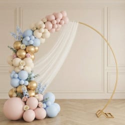 Arche à ballons ronde en métal doré 244 x 213 cm avec lestage