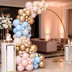 Arche à ballons ronde en métal doré 244 x 213 cm avec lestage