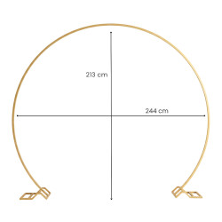 Arche à ballons ronde en métal doré 244 x 213 cm avec lestage