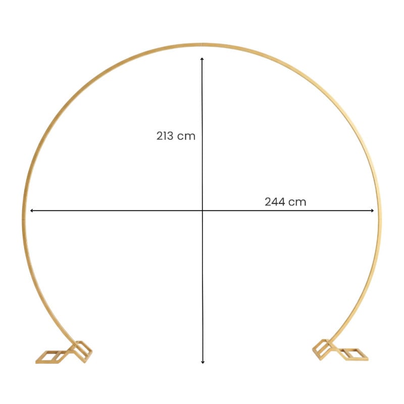 Arche à ballons ronde en métal doré 244 x 213 cm avec lestage
