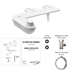 Kit bidet WC japonais sans électricité avec buse autonettoyante