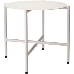 Salon de jardin 3 pièces en acier crème - 2 chaises relax avec table