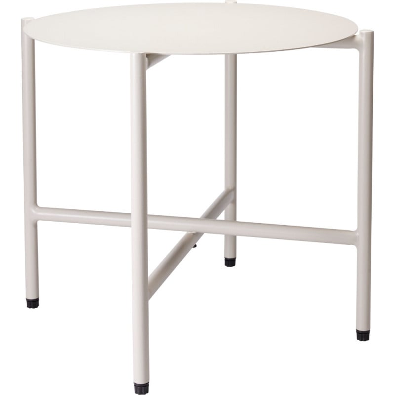 Salon de jardin 3 pièces en acier crème - 2 chaises relax avec table