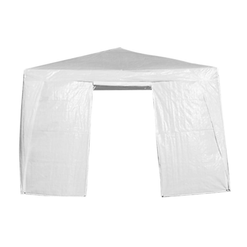 Mur tonnelle de jardin blanche 3 x 3 m avec porte, mur porte chapiteau