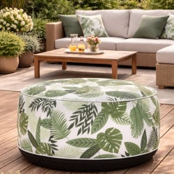 Pouf extérieur gonflable rond déhoussable ⌀ 50 cm