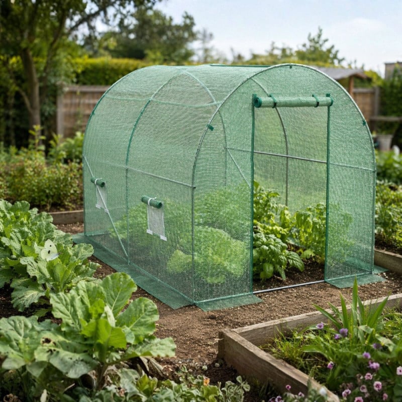 Serre tunnel jardin 6m² - Bâche renforcée