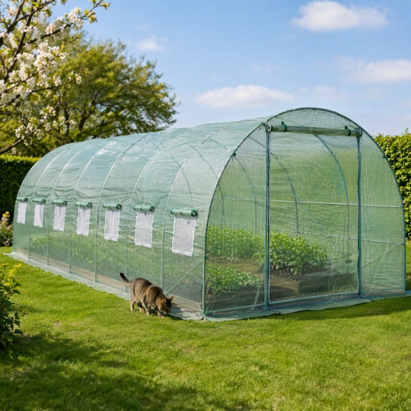 Serre tunnel 24m² bâche renforcée - Jardin