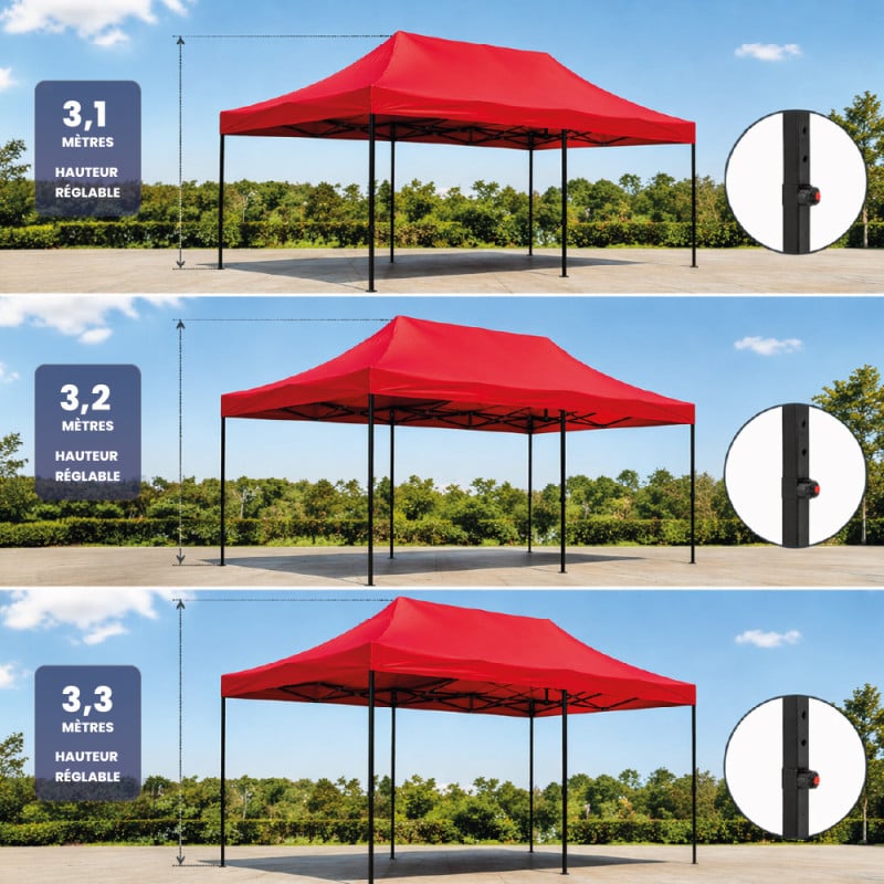 Tonnelle pliante 3x6 professionnelle - Barnum