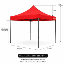 Tonnelle pliante 3x3 professionnelle | Chapiteau