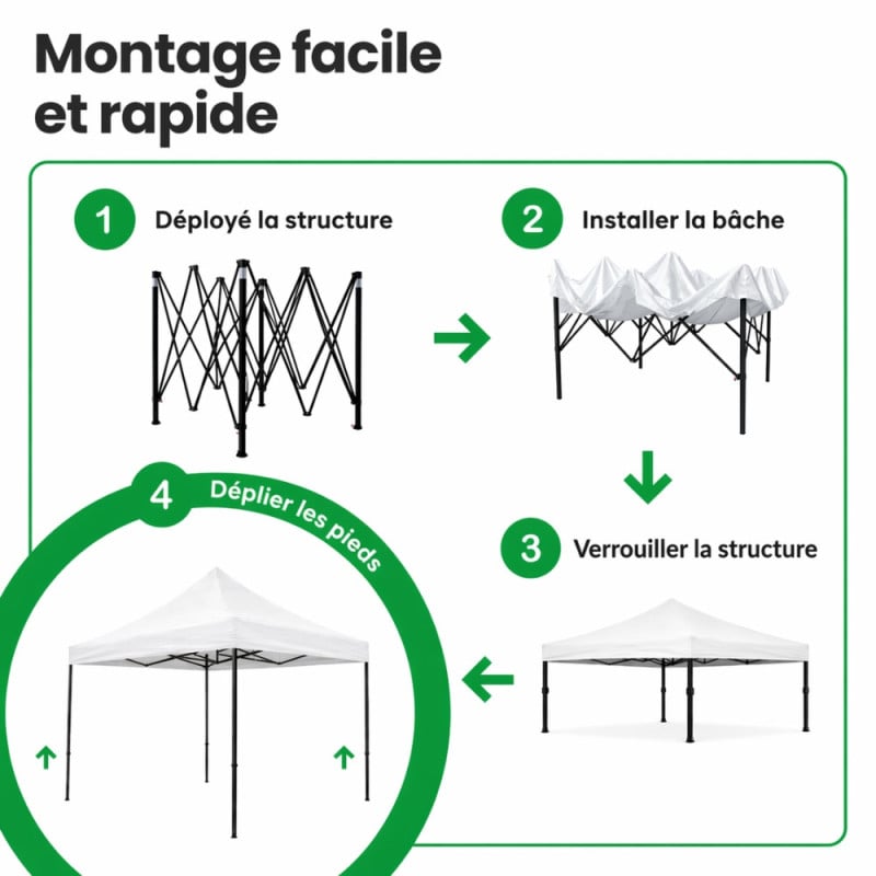 Tonnelle pliante 3x3 professionnelle | Chapiteau