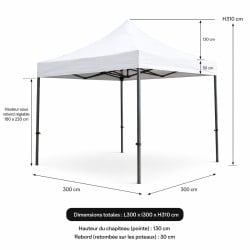 Tonnelle pliante 3x3 professionnelle | Chapiteau