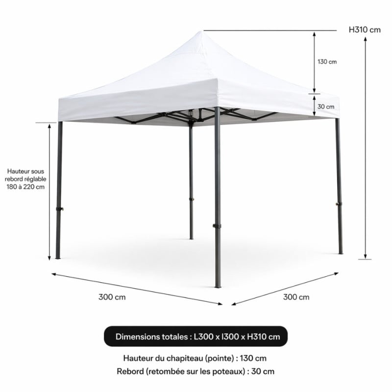 Tonnelle pliante 3x3 professionnelle | Chapiteau