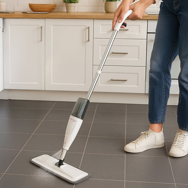 Balai serpillière pulvérisateur avec réservoir 300 ml et 2 mop