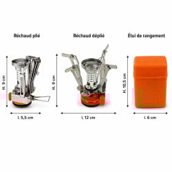 Réchaud de randonnée pliable TRAILGAZ PLUS
