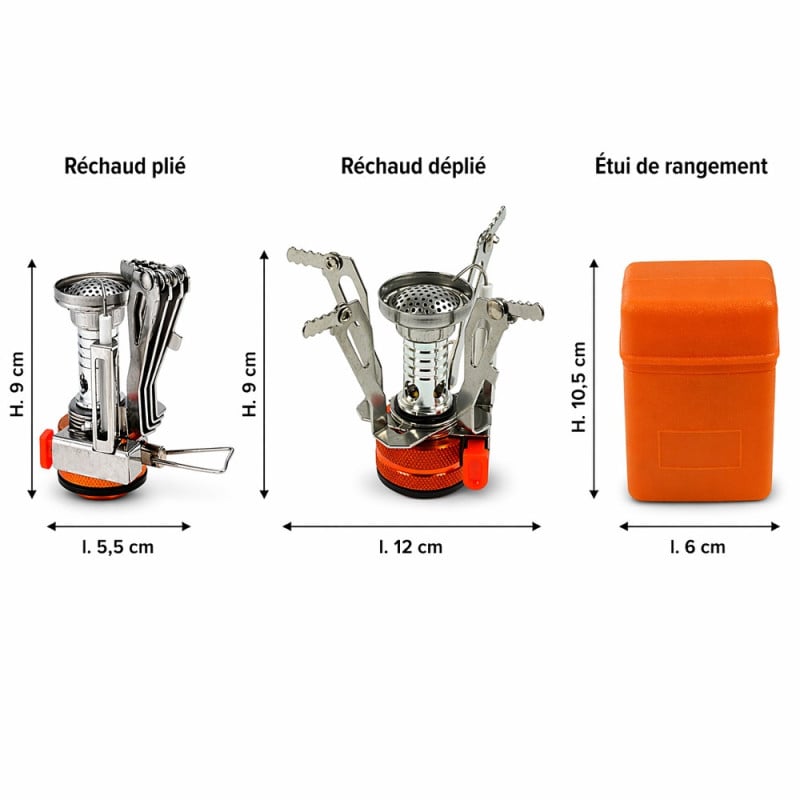 Réchaud de randonnée pliable TRAILGAZ PLUS