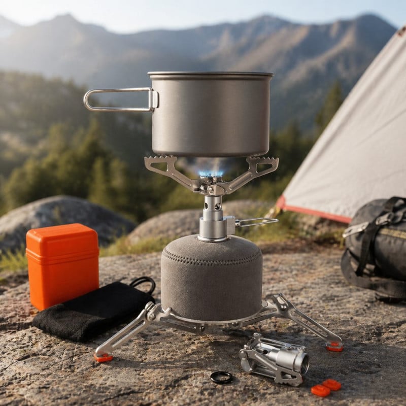 Réchaud de randonnée pliable TRAILGAZ TITANIUM PLUS