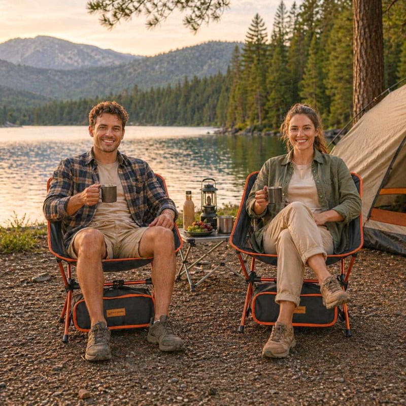 Chaise de camping pliante aluminium Alterra