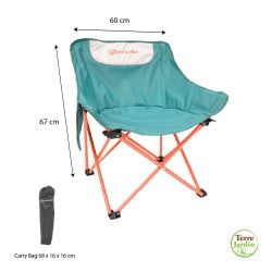 Chaise de camping pliante oxford 600D verte Camphoria