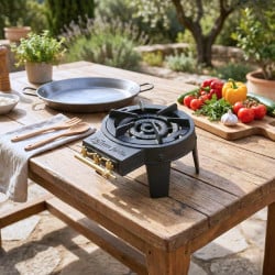 Réchaud à gaz en fonte 3 feux 4 pieds 9,5 kW GAZTIVAL PRO