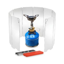 Pare-vent pliable aluminium pour réchaud de camping 10 panneaux