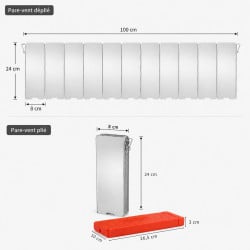 Pare-vent pliable pour réchaud de camping aluminium 12 panneaux