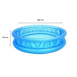 Piscine gonflable ronde enfant 188 cm — 790 L — 3 chambres à air