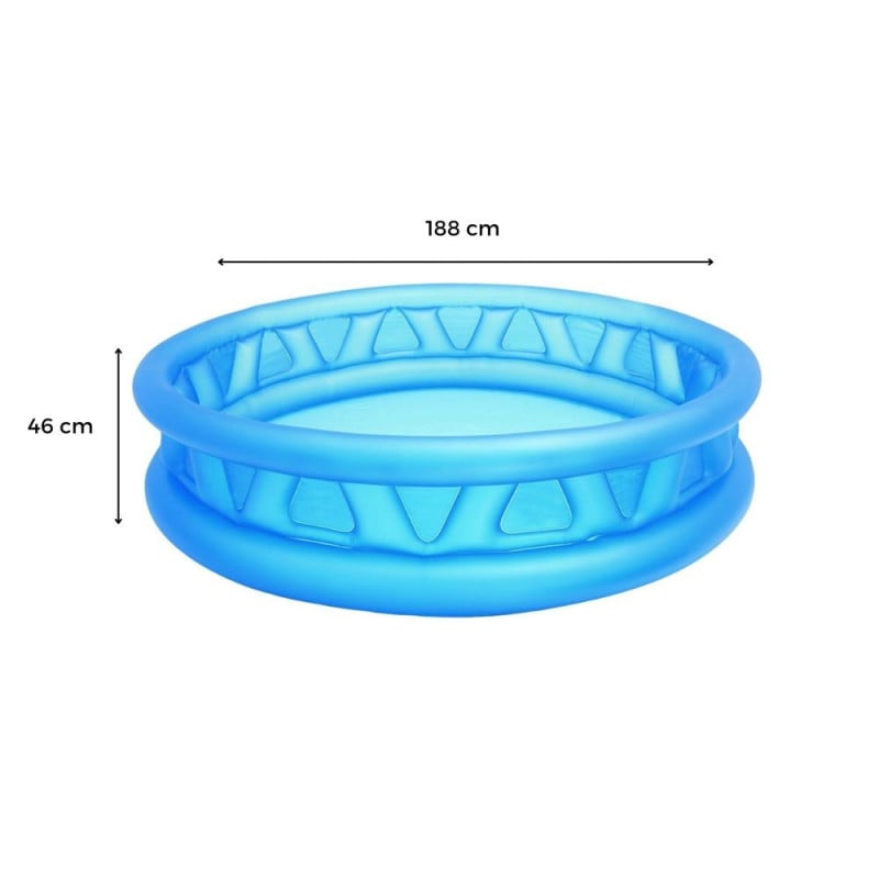 Piscine gonflable ronde enfant 188 cm — 790 L — 3 chambres à air