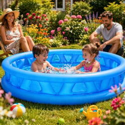 Piscine gonflable ronde enfant 188 cm — 790 L — 3 chambres à air
