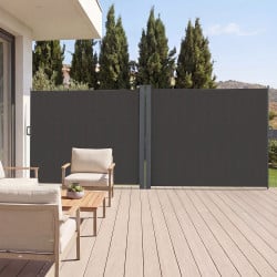 Paravent rétractable extérieur 6m | Gris 600x160cm