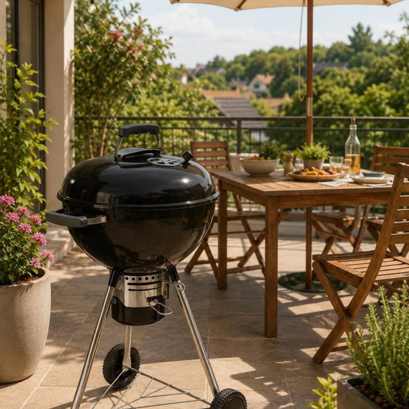 Barbecue Charbon de Bois 3 Pieds - Grille 45 cm
