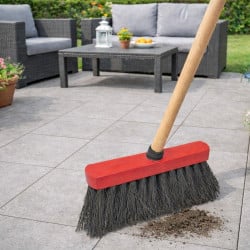 Balai bassine 3 rangs fibres naturelles pour terrasse