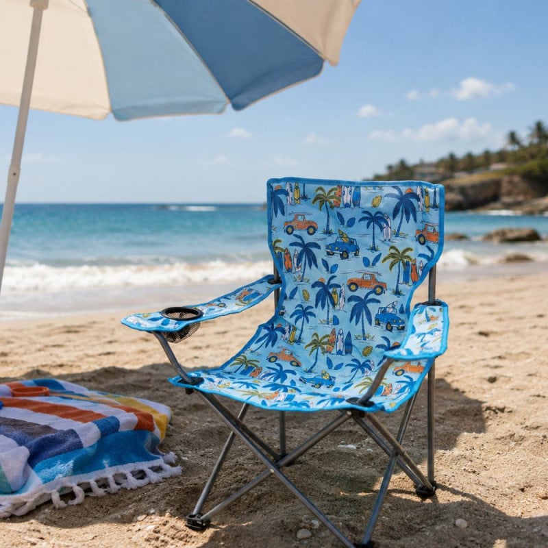 Chaise Pliante Enfant avec Sac - Motif Tropical 50 kg