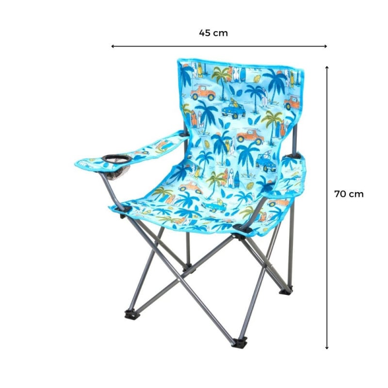Chaise Pliante Enfant avec Sac - Motif Tropical 50 kg
