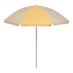 Parasol de plage poolside jaune et beige - Ø 160 cm, anti-UV