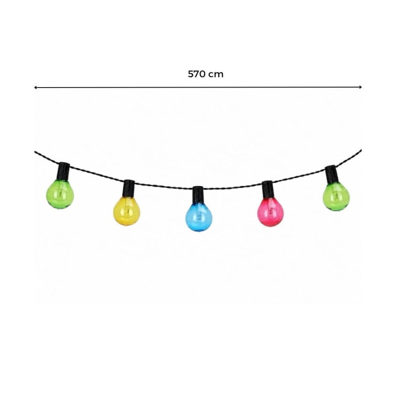 Guirlande Solaire 20 LED multicolore 5,7M