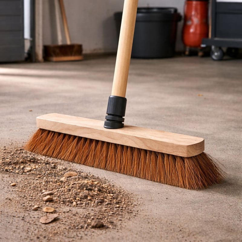 Balai coco 37,5 cm à visser fibres naturelles monture bois