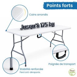 Table de jardin pliante 8 personnes | 180 cm