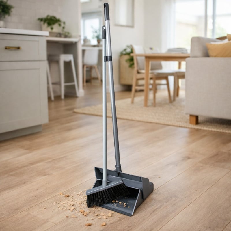 Pelle et balayette grand modèle avec réservoir et manche 104 cm
