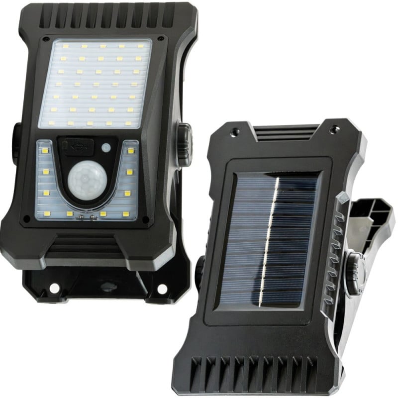 Lampe solaire pince avec détecteur de mouvement 350 lm