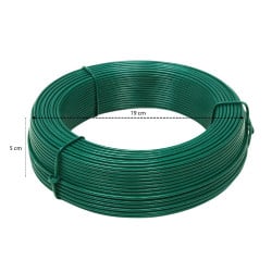 Fil de tension acier plastifié vert Ø2,7 mm 100 m clôtures