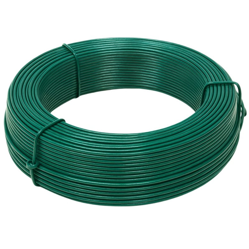 Fil de tension acier plastifié vert Ø2,7 mm 100 m clôtures