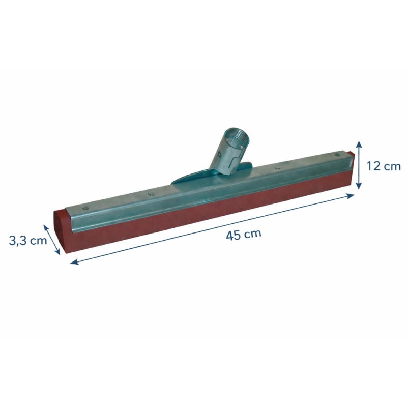 Raclette lave sol 45 cm avec monture métal et mousse caoutchouc rouge