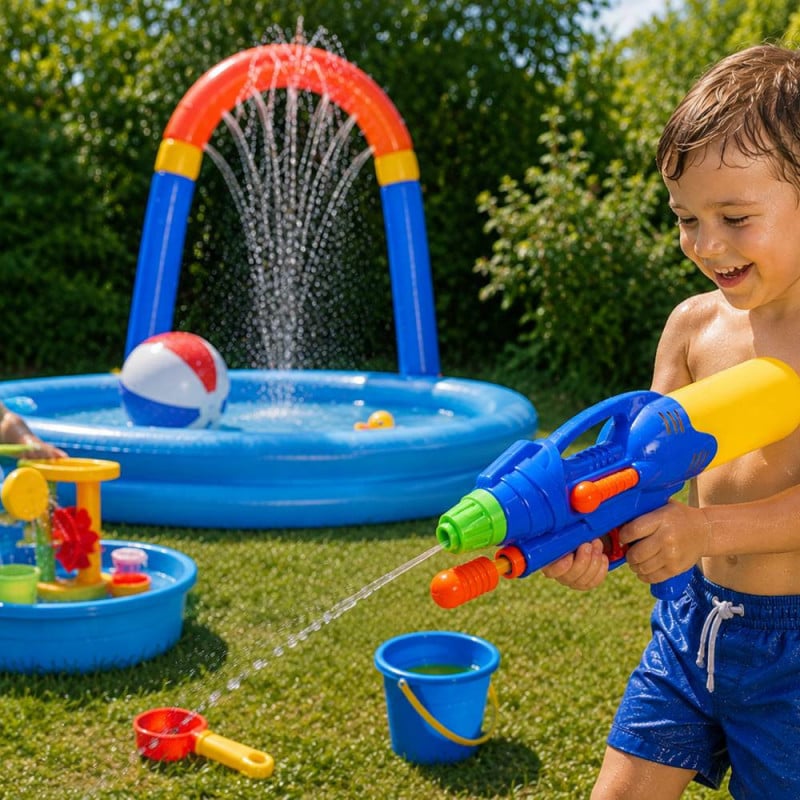 Pistolet à eau multicolore pour enfants 29 cm