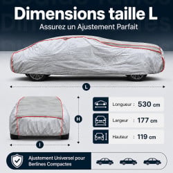 Bâche protection voiture anti-grêle | Shopix